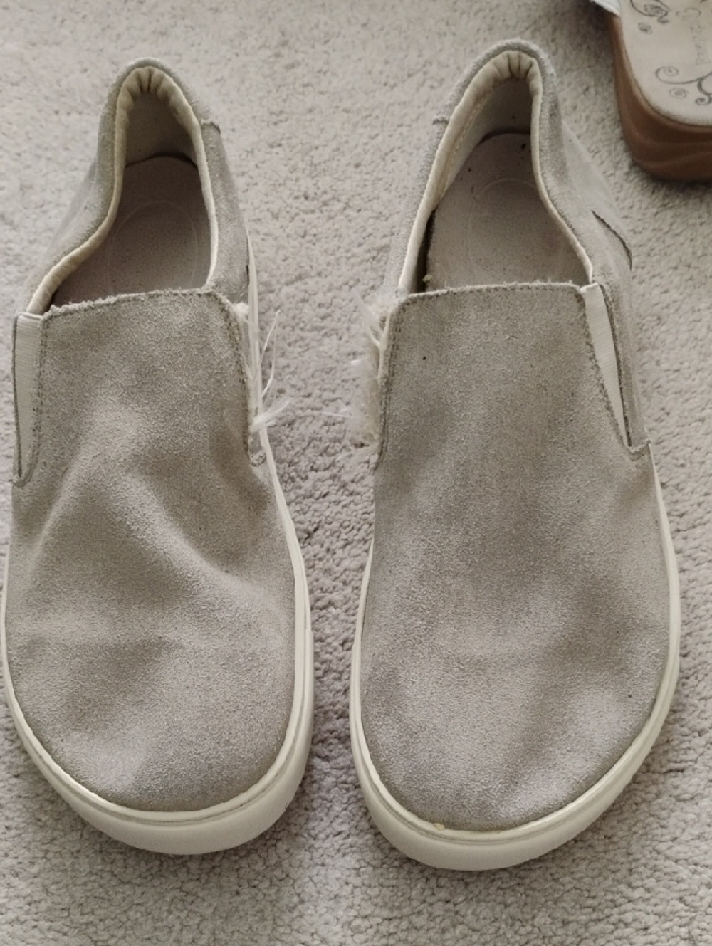 Birkenstock Slip-On Suede Sneakers in Beige and White